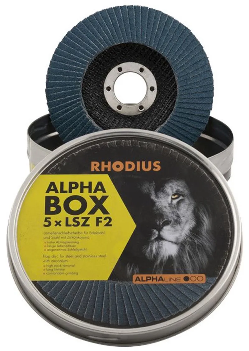 Lamellenschijf 5 in blik Ø115 mm K60 ALPAline LSZ F2 de Rhodius – image du produit