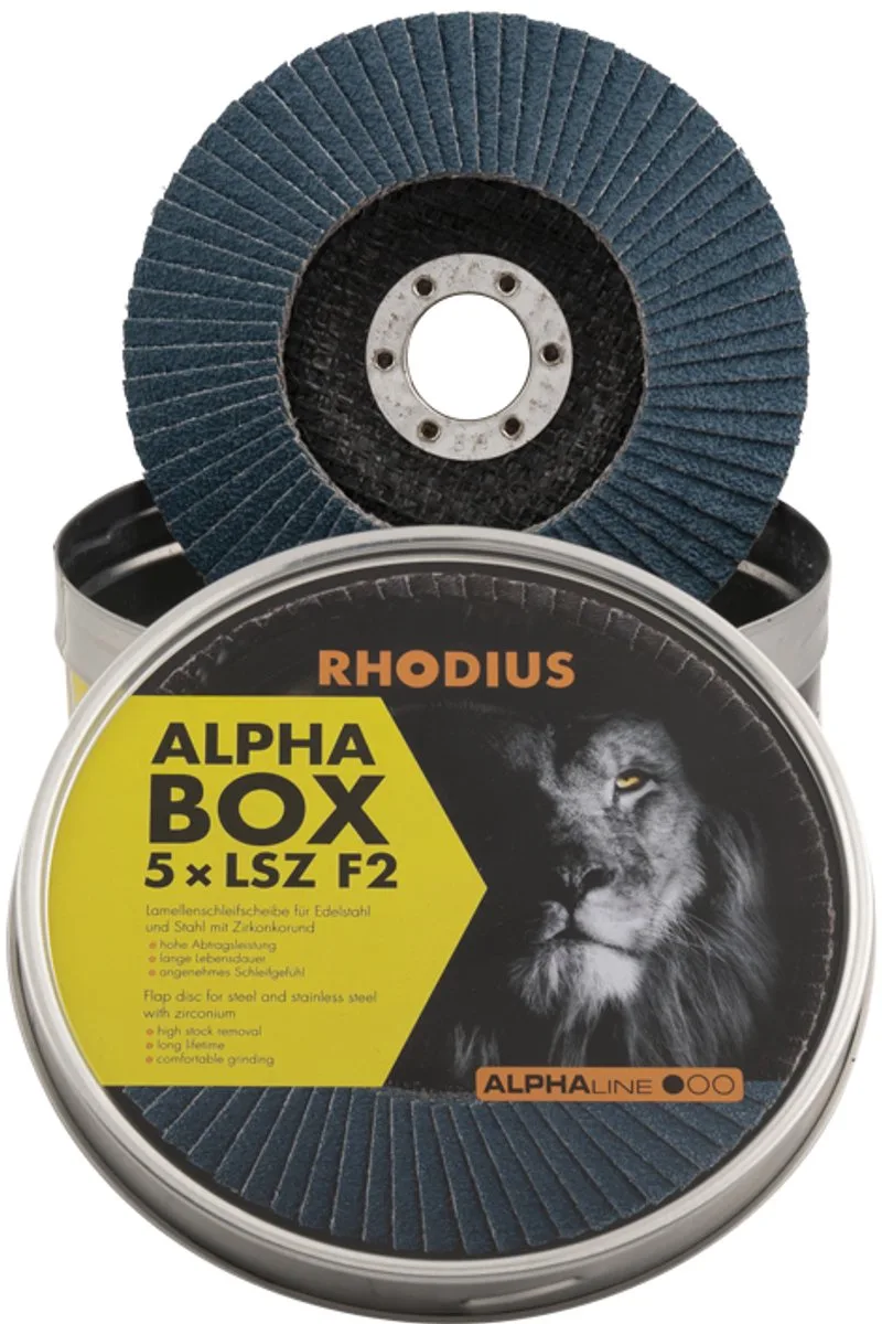 Lamellenschijf 5 in blik Ø125 mm K40 ALPAline LSZ F2 de Rhodius – image du produit