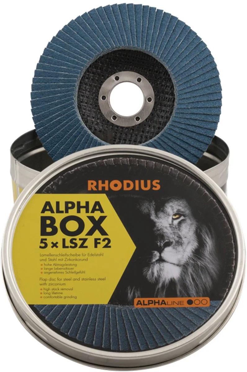 Lamellenschijf 5 in blik Ø125 mm K60 ALPAline LSZ F2 von Rhodius – Produktbild