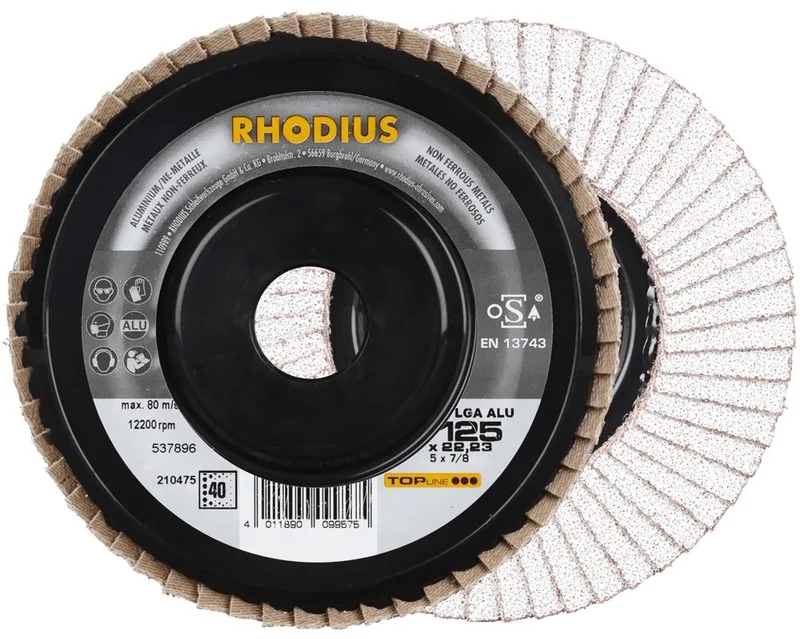 Lamellenschijf Aluminium, 125 x 22,23 mm, K-40, Rhodius von Rhodius – Produktbild