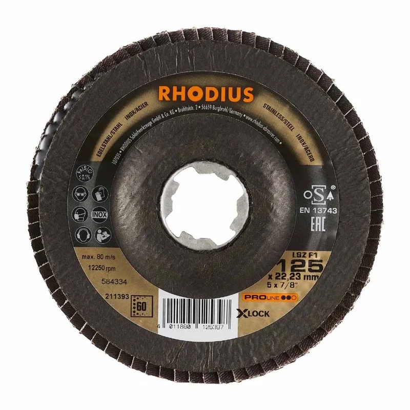 Lamellenschijf - Pro - 125 mm - K60 - X-Lock LSZ F1 by Rhodius – product image