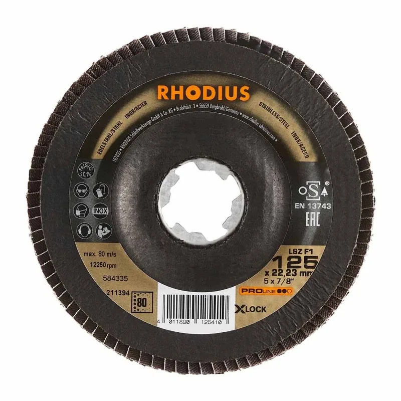 Lamellenschijf - Pro - 125 mm - K80 - X-Lock LSZ F1 by Rhodius – product image