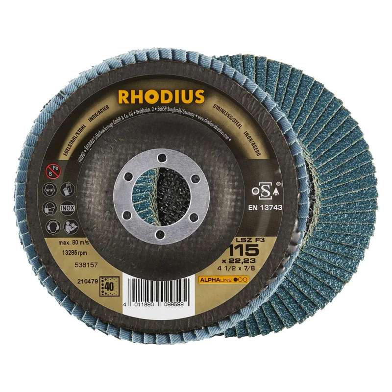 Lamellenschijf V conisch LSZ F3 115 x 22,23mm K40 de Rhodius – image du produit