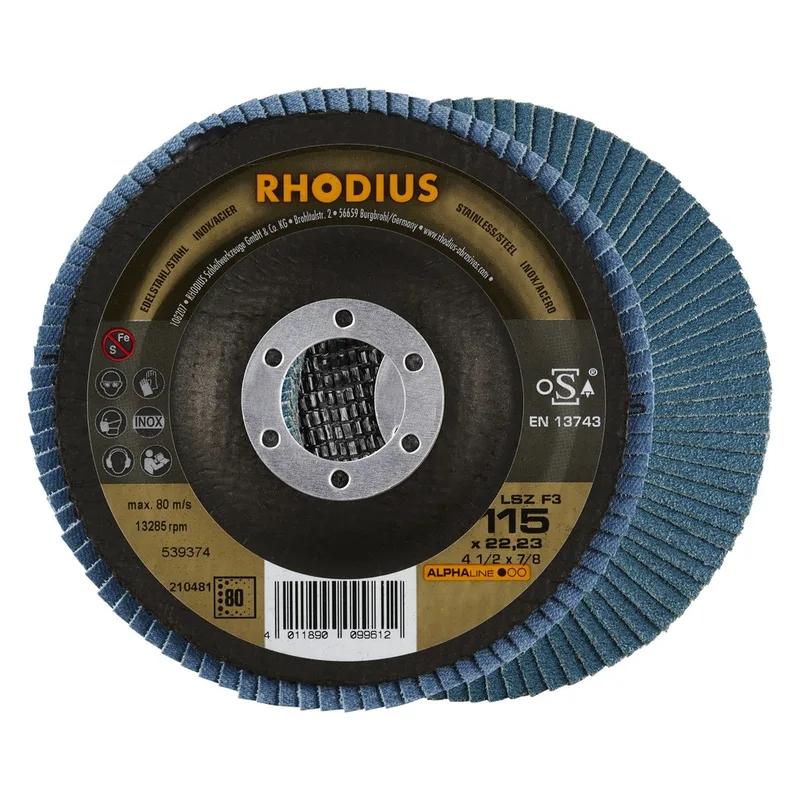 Lamellenschijf V conisch LSZ F3 115 x 22,23mm K80 von Rhodius – Produktbild