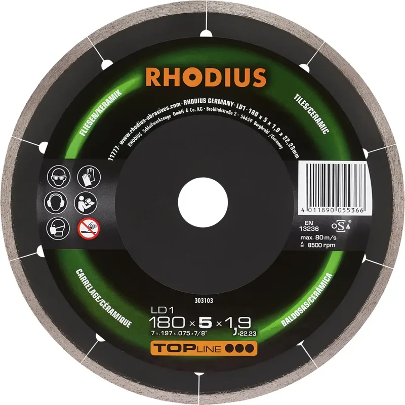 LD1 303103 Diamanttrennscheibe 1 St. Fliesen, Keramik fra Rhodius – produktbillede