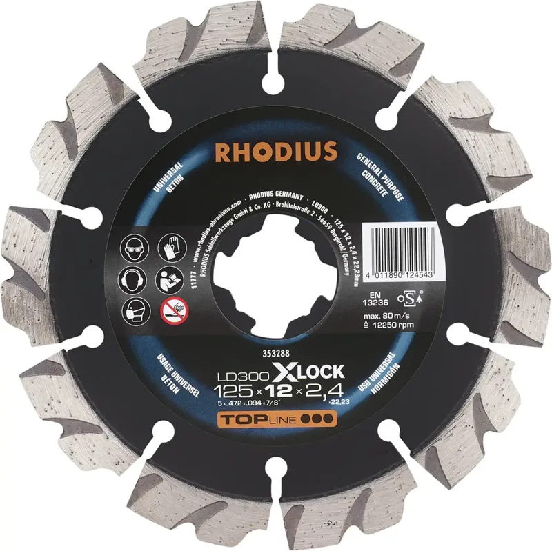 LD300 X-LOCK 353288 Diamanttrennscheibe 115 mm 1 St. Beton de Rhodius – image du produit