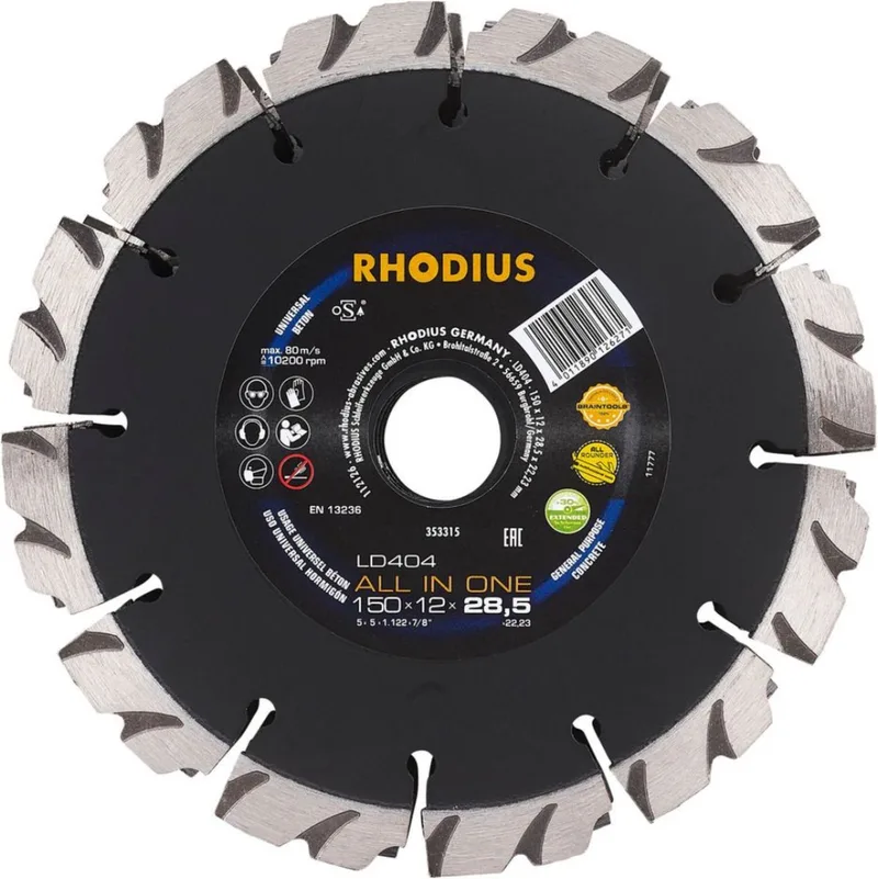 LD404 All In One Diamantzaagblad - 150 mm van Rhodius – productafbeelding