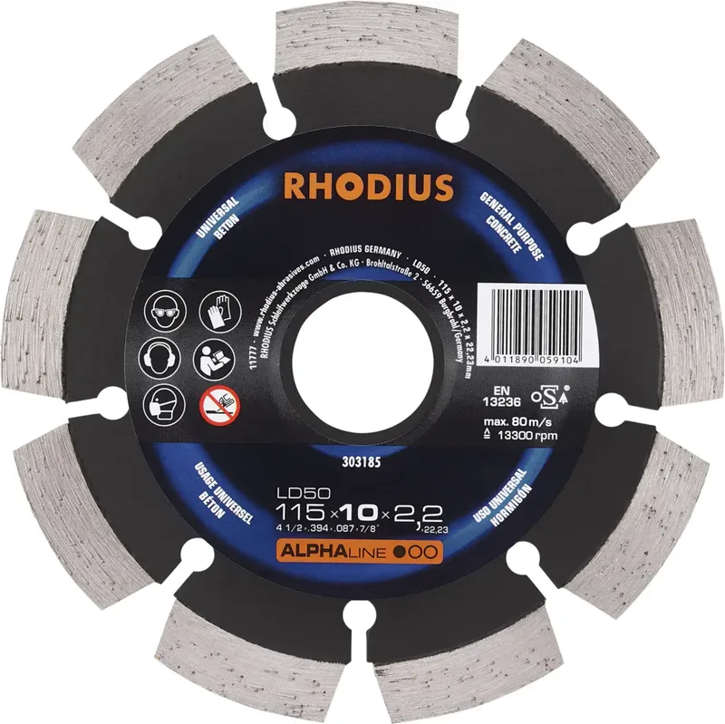 LD50 303185 Diamanttrennscheibe 1 St. Beton van Rhodius – productafbeelding
