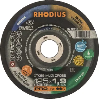 PROline XT69 MULTI CROSS Extradünne Trennscheibe 125 x 1,9 x 22,23 mm von Rhodius – Produktbild 2 von 2