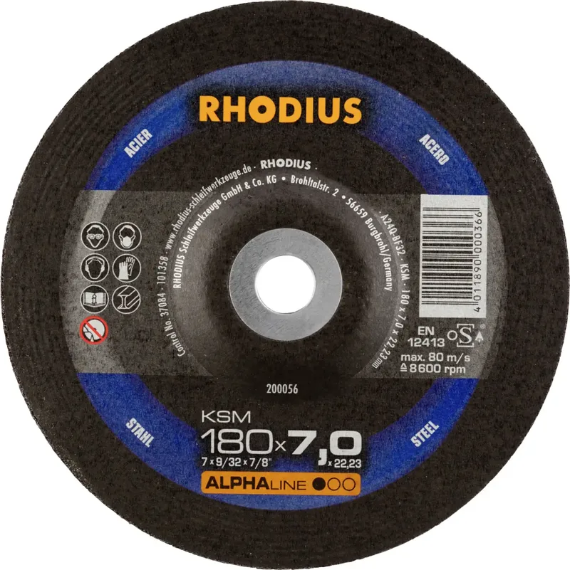 Rhodius 200056 KSM Schruppscheibe Durchmesser 180 mm Bohrungs-Ø 22.23 mm Stahl 1 St. de Rhodius – image du produit