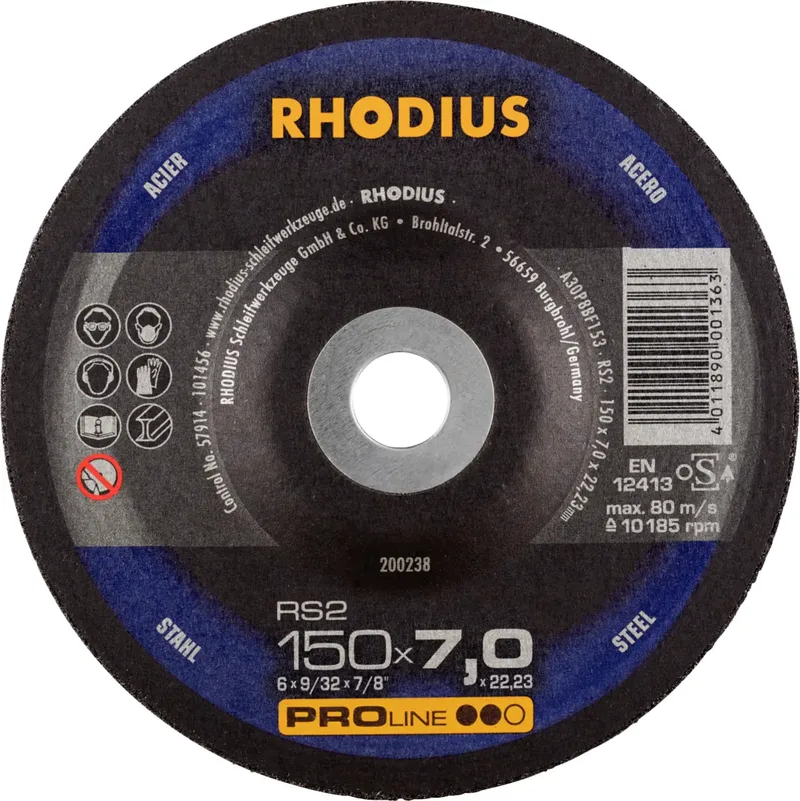 Rhodius 200238 Schruppscheibe Durchmesser 150 mm Bohrungs-Ø 22.23 mm Stahl 1 St. de Rhodius – image du produit