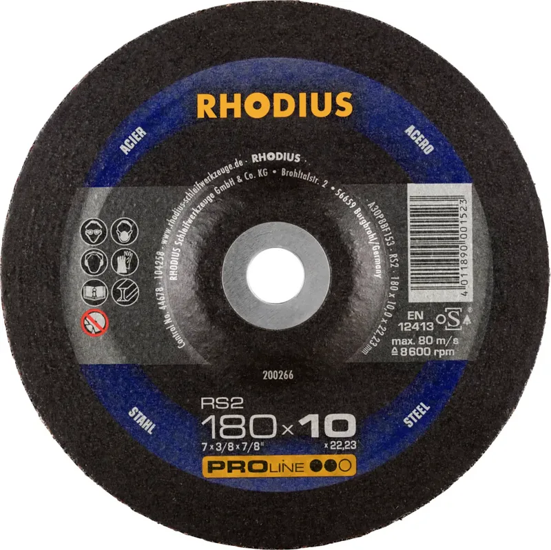 Rhodius 200266 Schruppscheibe Durchmesser 180 mm Bohrungs-Ø 22.23 mm Stahl 1 St. von Rhodius – Produktbild
