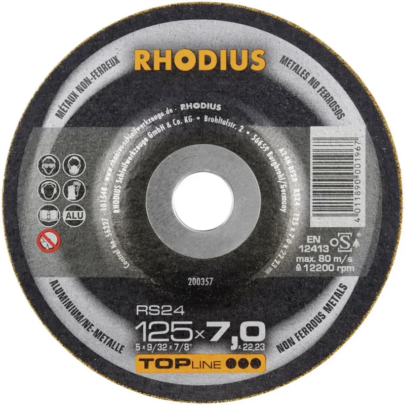 Rhodius 200357 RS24 Schruppscheibe gekröpft Durchmesser 125 mm Bohrungs-Ø 22.23 mm NE-Metalle 1 St. by Rhodius – product image 2 of 2