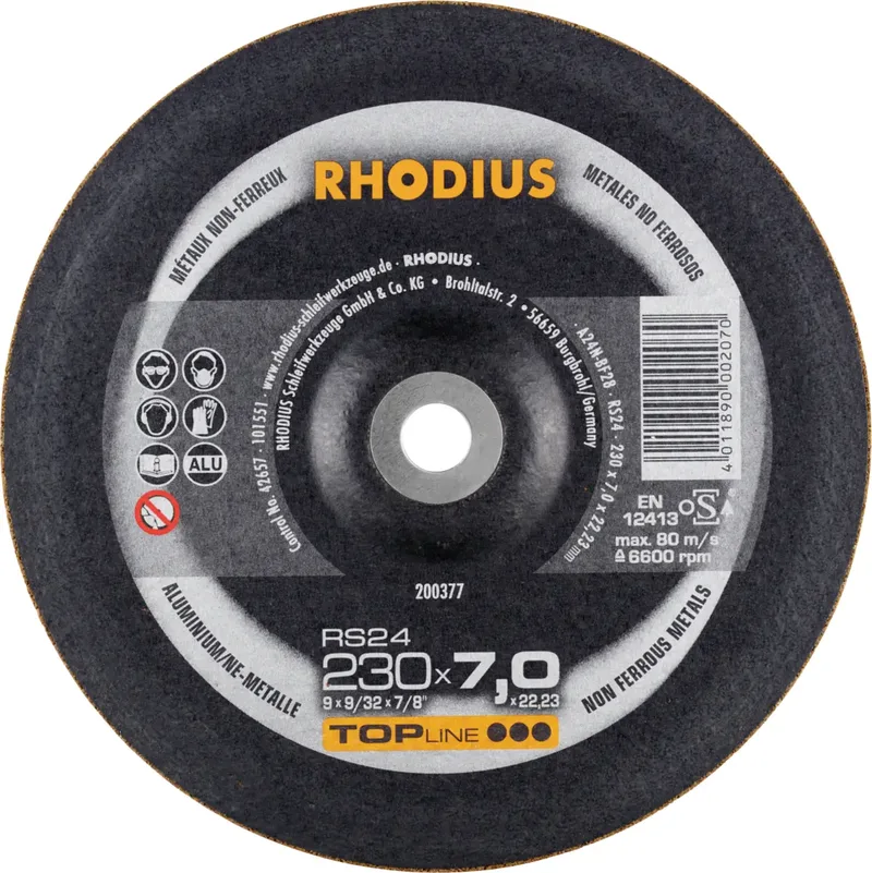 Rhodius 200377 Schruppscheibe Durchmesser 230 mm Bohrungs-Ø 22.23 mm NE-Metalle 1 St. von Rhodius – Produktbild