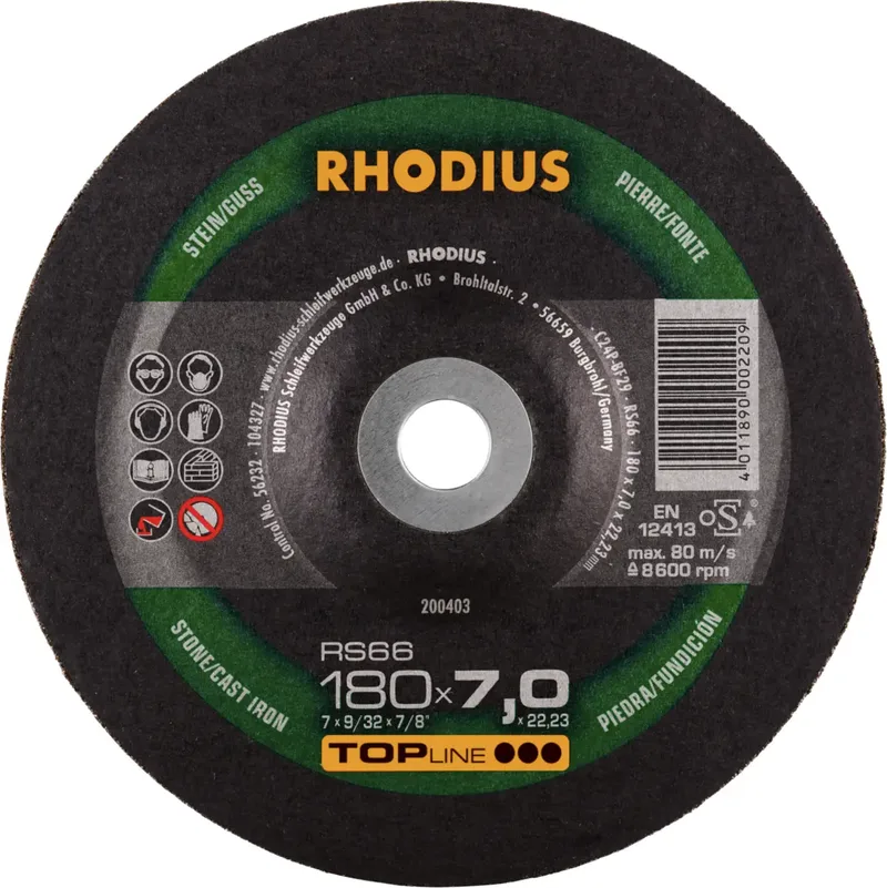 Rhodius 200403 RS66 Schruppscheibe Stein, Guss 10 St. by Rhodius – product image