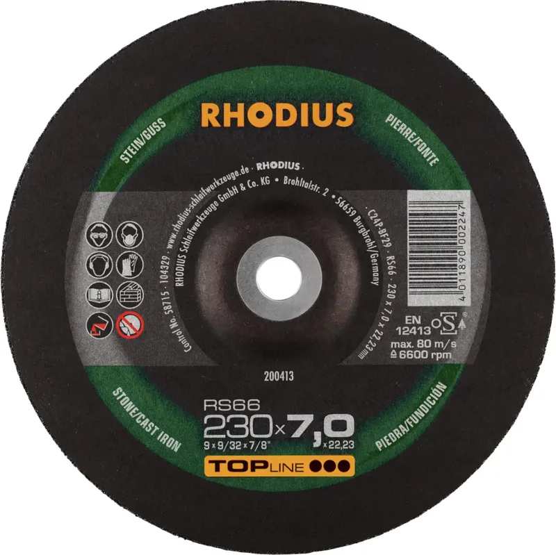 Rhodius 200413 RS66 Schruppscheibe Stein, Guss 10 St. by Rhodius – product image