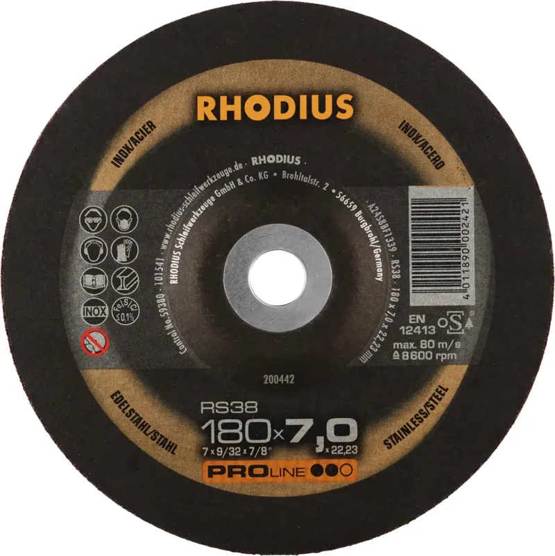 Rhodius 200442 RS38 Schruppscheibe Edelstahl, Stahl 10 St. by Rhodius – product image