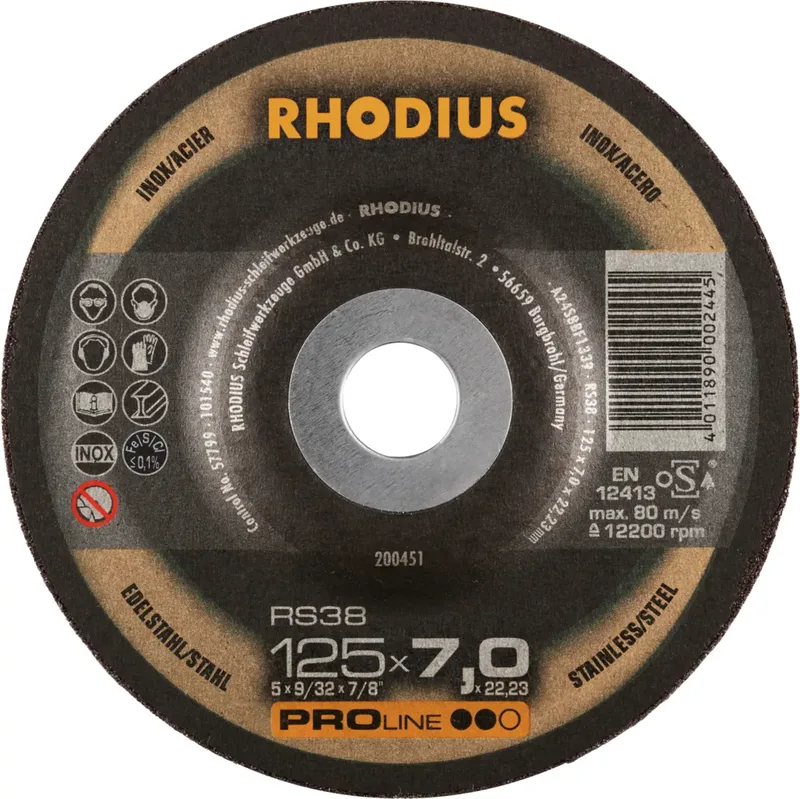 Rhodius 200451 RS38 Schruppscheibe Edelstahl, Stahl 25 St. von Rhodius – Produktbild 2 von 2