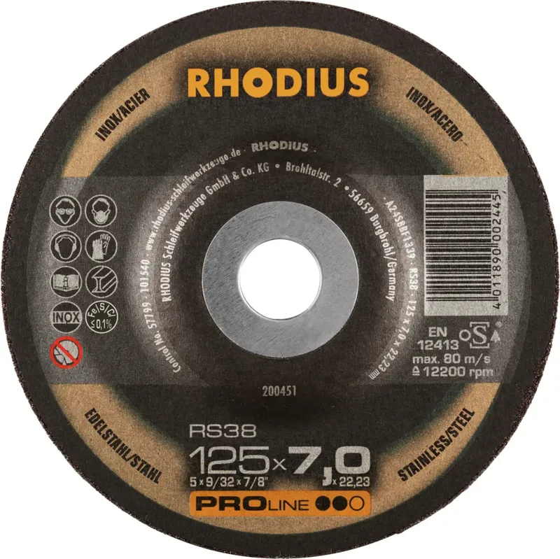 Rhodius 200451 RS38 Schruppscheibe Edelstahl, Stahl 25 St. von Rhodius – Produktbild 1 von 2