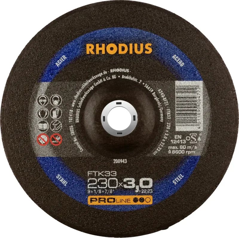Rhodius 200943 Trennscheibe 230 mm 1 St. Stahl de Rhodius – image du produit
