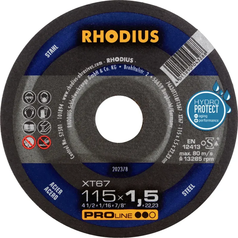 Rhodius 202378 Trennscheibe gerade 115 mm 1 St. Stahl de Rhodius – image du produit