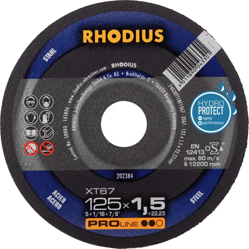Rhodius 202384 Trennscheibe gerade 125 mm 1 St. Stahl de Rhodius – image du produit