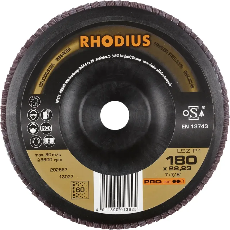 Rhodius 202567 LSZ P1 Disque segmenté Grain 60 acier inoxydable, acier 10 pc(s) de Rhodius – image du produit 2 sur 2