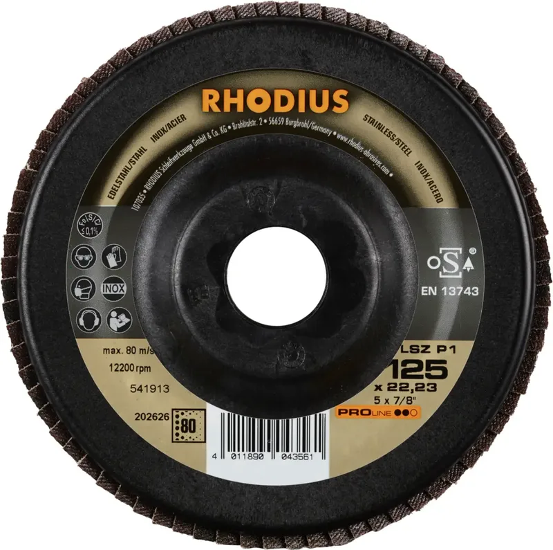 Rhodius 202626 LSZ P1 Disque segmenté Grain 80 acier inoxydable, acier 10 pc(s) de Rhodius – image du produit 2 sur 2