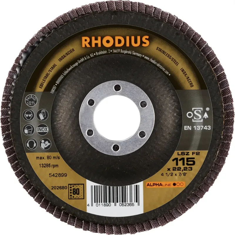 Rhodius 202680 LSZ F2 Fächerschleifscheibe Körnung (num) 80 Edelstahl, Stahl 10 St. von Rhodius – Produktbild 2 von 2