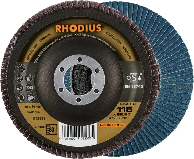 Rhodius 202680 LSZ F2 Fächerschleifscheibe Körnung (num) 80 Edelstahl, Stahl 10 St. von Rhodius – Produktbild 1 von 2