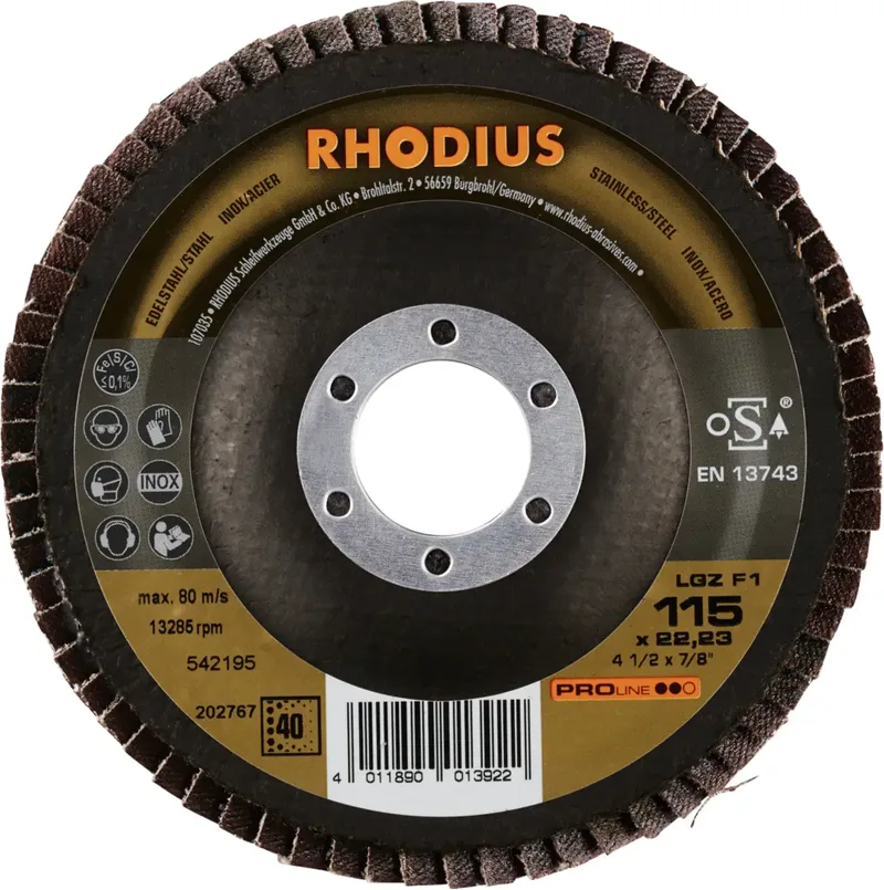 Rhodius 202767 LGZ F1 Disque segmenté Grain 40 acier inoxydable, acier 10 pc(s) de Rhodius – image du produit 2 sur 2