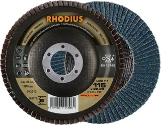 Rhodius 202776 LGZ F1 Fächerschleifscheibe Körnung (num) 60 Edelstahl, Stahl 10 St. fra Rhodius – produktbillede 1 af 2