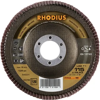 Rhodius 202789 LGZ F1 Fächerschleifscheibe Körnung (num) 120 Edelstahl, Stahl 10 St. von Rhodius – Produktbild 2 von 2