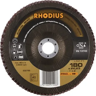 Rhodius 202799 LGZ F1 Fächerschleifscheibe Körnung (num) 40 Edelstahl, Stahl 10 St. von Rhodius – Produktbild 2 von 2