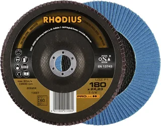 Rhodius 202804 LGZ F1 Fächerschleifscheibe Körnung (num) 60 Edelstahl, Stahl 10 St. fra Rhodius – produktbillede 1 af 2