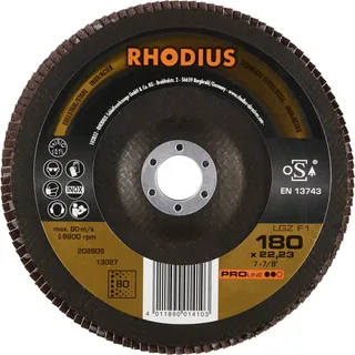 Rhodius 202809 LGZ F1 Fächerschleifscheibe Körnung (num) 80 Edelstahl, Stahl 10 St. von Rhodius – Produktbild 2 von 2