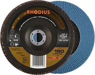 Rhodius 202809 LGZ F1 Fächerschleifscheibe Körnung (num) 80 Edelstahl, Stahl 10 St. von Rhodius – Produktbild 1 von 2