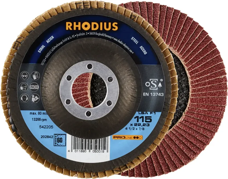 Rhodius 202842 LSA F1 Fächerschleifscheibe Körnung (num) 60 Stahl 10 St. von Rhodius – Produktbild 1 von 2