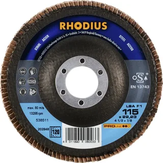 Rhodius 202848 LSA F1 Fächerschleifscheibe Körnung (num) 120 Stahl 10 St. von Rhodius – Produktbild 2 von 2