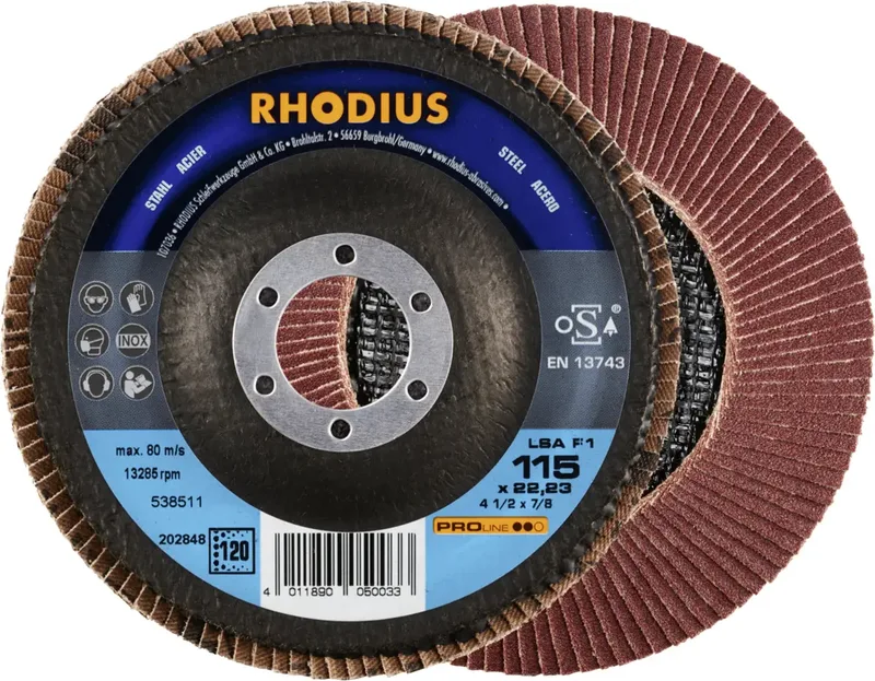 Rhodius 202848 LSA F1 Fächerschleifscheibe Körnung (num) 120 Stahl 10 St. von Rhodius – Produktbild 1 von 2