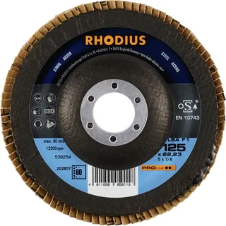 Rhodius 202857 LSA F1 Fächerschleifscheibe Körnung (num) 80 Stahl 10 St. van Rhodius – productafbeelding 2 van 2