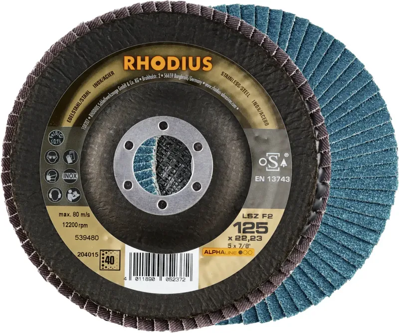 Rhodius 204015 LSZ F2 Fächerschleifscheibe Körnung (num) 40 Edelstahl, Stahl 10 St. von Rhodius – Produktbild 1 von 2