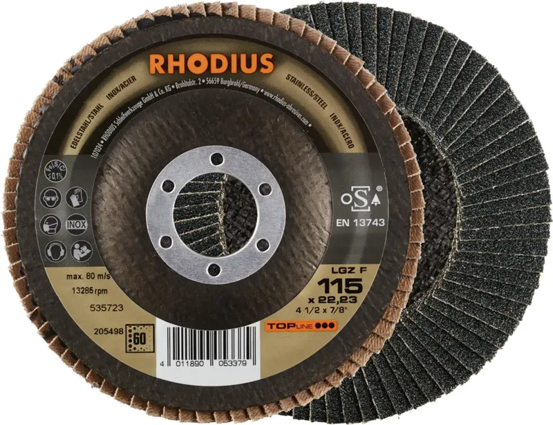 Rhodius 205498 LGZ F Disque segmenté Grain 60 acier inoxydable, acier 10 pc(s) de Rhodius – image du produit 1 sur 2