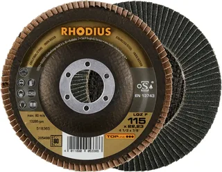 Rhodius 205499 LGZ F Fächerschleifscheibe Körnung (num) 80 Edelstahl, Stahl 10 St. fra Rhodius – produktbillede 1 af 2