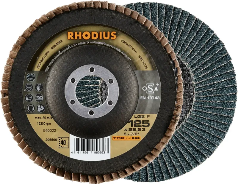 Rhodius 205500 LGZ F Disque segmenté Grain 40 acier inoxydable, acier 10 pc(s) de Rhodius – image du produit 1 sur 2