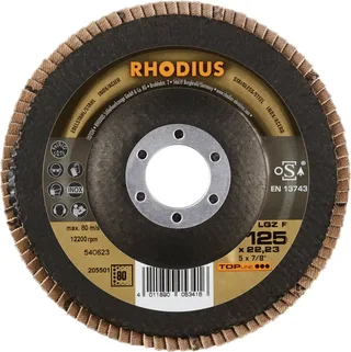 Rhodius 205501 LGZ F Fächerschleifscheibe Körnung (num) 80 Edelstahl, Stahl 10 St. von Rhodius – Produktbild 2 von 2