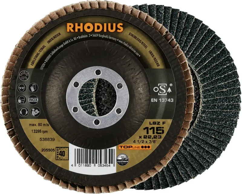 Rhodius 205505 LSZ F EXTENDED Disque segmenté Grain 40 acier inoxydable, acier 10 pc(s) de Rhodius – image du produit 1 sur 2
