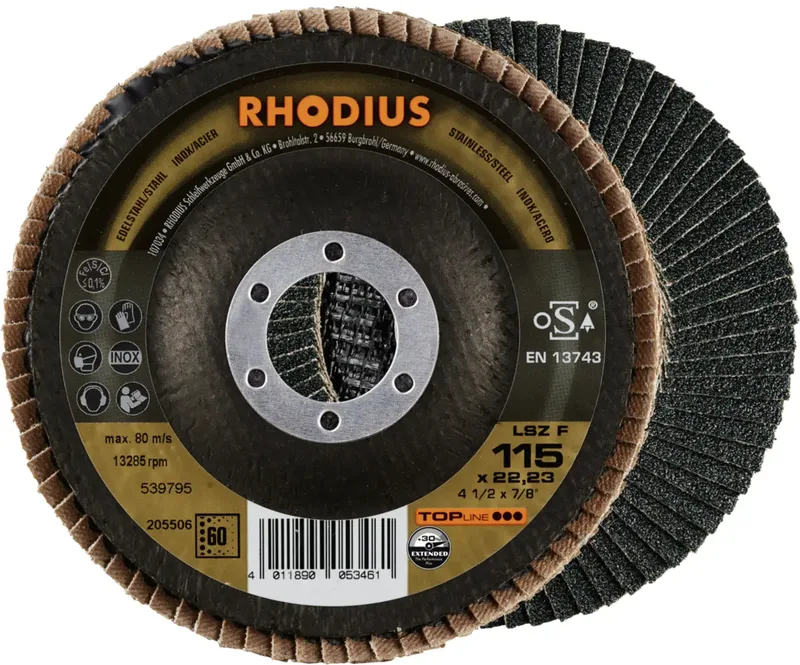 Rhodius 205506 LSZ F EXTENDED Disque segmenté Grain 60 acier inoxydable, acier 10 pc(s) de Rhodius – image du produit 1 sur 2