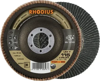 Rhodius 205507 LSZ F EXTENDED Disque segmenté Grain 80 acier inoxydable, acier 10 pc(s) de Rhodius – image du produit 1 sur 2