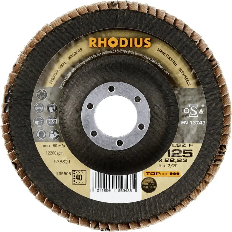 Rhodius 205508 LSZ F EXTENDED Disque segmenté Grain 40 acier inoxydable, acier 10 pc(s) de Rhodius – image du produit 2 sur 2